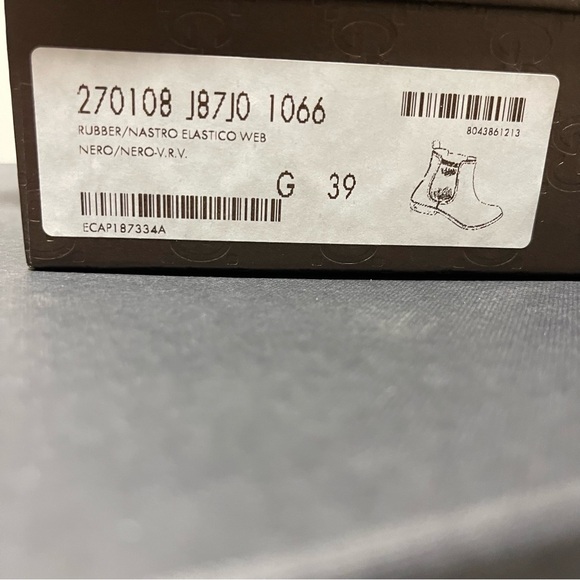 Gucci Chelsea Black Rubber Rain Boots/Booties Sz IT 39/US 9 - Picture 12 of 12